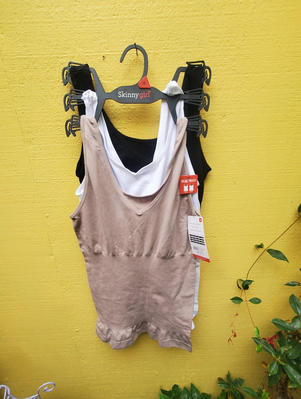 Skinnygirl 3-Pack Seamless Tank Tops - Taupe, White, Black